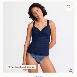 NWT Lands End Women’s Sweetheart Underwire Tankini Deep Sea Navy Size 22W